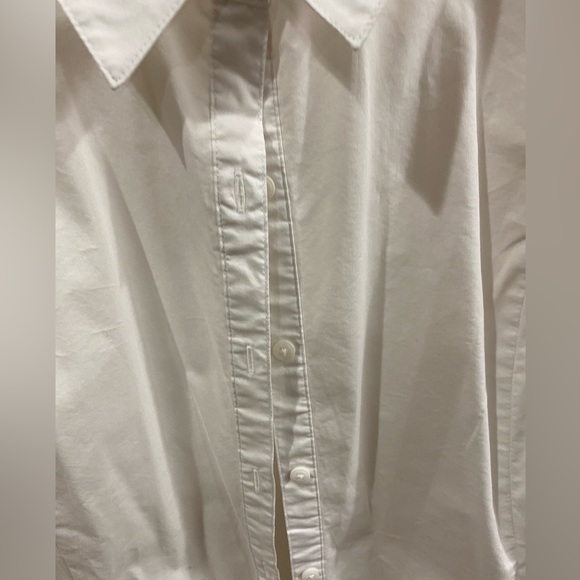 D&Co Denim Company Women’s White Stretch Long Sleeve Button Up Shirt Size XLarge - Picture 3 of 5